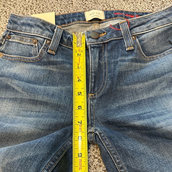 ALICE + OLIVIA AO LA Size 24 Blue Textured Jeans NWT R $295 - Picture 9 of 11